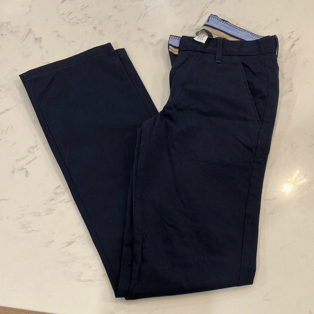 GAP kids navy blue uniform slacks adjustable waist boys size 16 slim